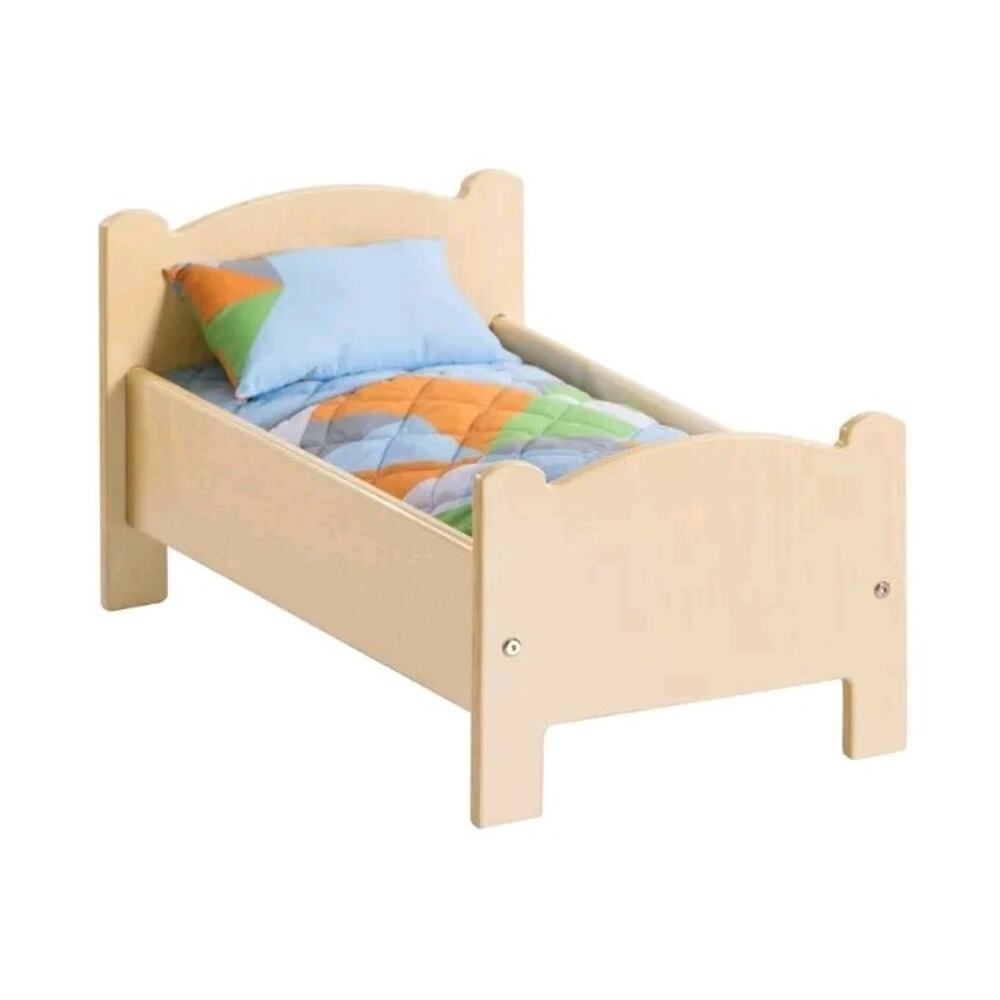 Kaplan Early Learning Wooden Doll Bed with Bedding